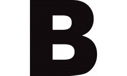 Lettre B noir sur fond blanc (20x18.2cm) - Autocollant(sticker)